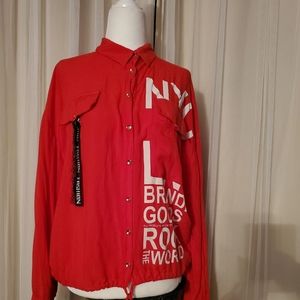 Blue x space desinger blouse.sz m